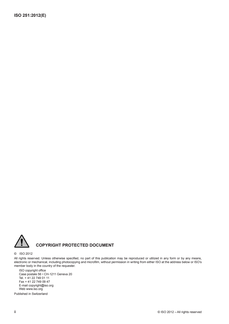 ISO 251:2012 ISO 251:2012 - Conveyor belts with textile carcass — Widths and lengths/1/2012 - Page 2 preview