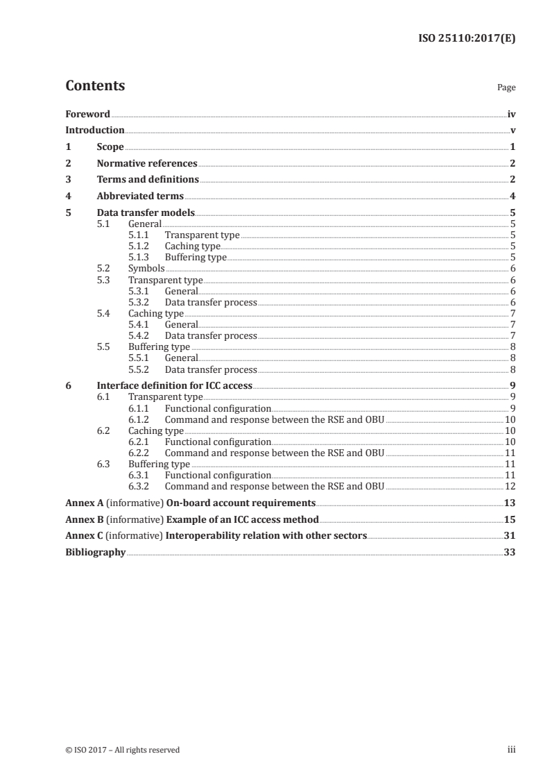 ISO 25110:2017 ISO 25110:2017 - Electronic fee collection — Interface definition for on-board account using integrated circuit card (ICC)/24/2017 - Page 3 preview