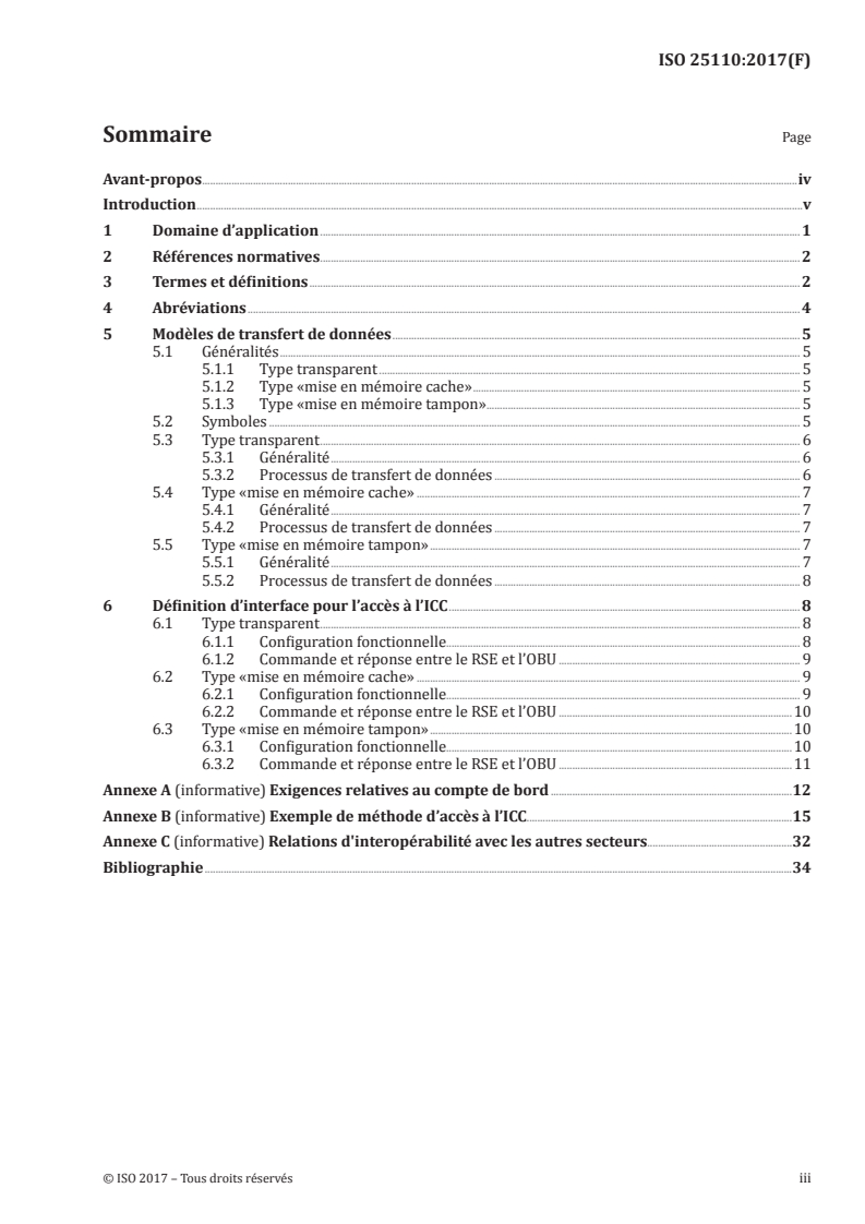 ISO 25110:2017 ISO 25110:2017 - Perception du télépéage — Définition d'interface pour compte de bord utilisant une carte à circuit intégré (ICC)/22/2017 - Page 3 preview