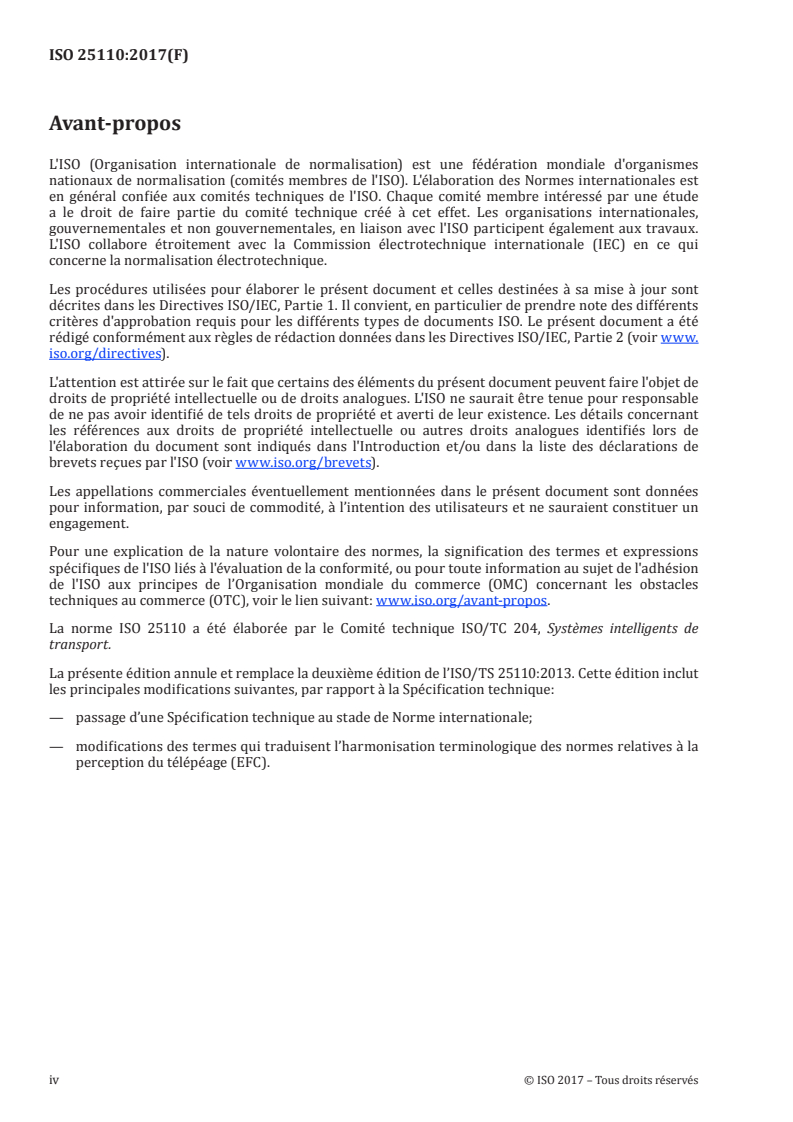 ISO 25110:2017 ISO 25110:2017 - Perception du télépéage — Définition d'interface pour compte de bord utilisant une carte à circuit intégré (ICC)/22/2017 - Page 4 preview