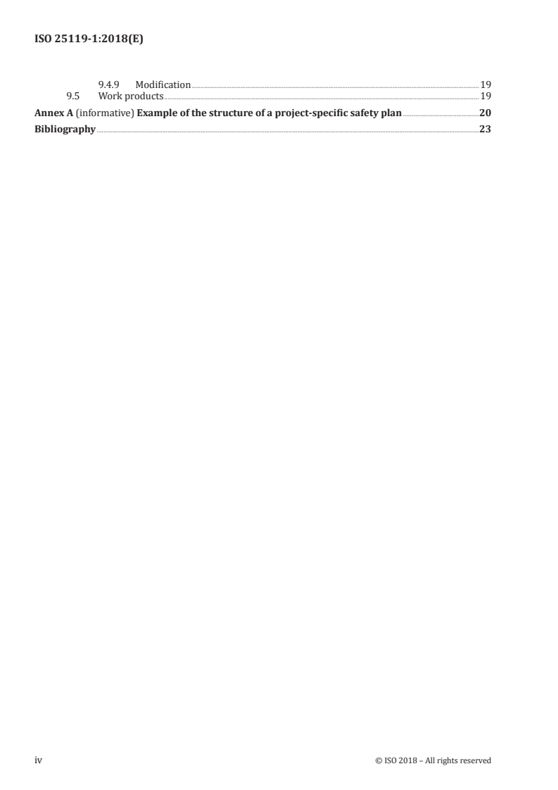 ISO 25119-1:2018 ISO 25119-1:2018 - Tractors and machinery for agriculture and forestry — Safety-related parts of control systems — Part 1: General principles for design and development/12/2018 - Page 4 preview