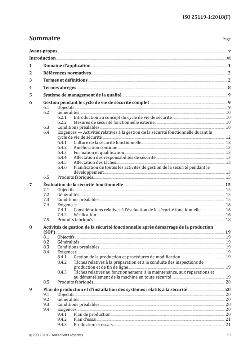 ISO 25119-1:2018 ISO 25119-1:2018 - Tracteurs et matériels agricoles et forestiers — Parties des systèmes de commande relatives à la sécurité — Partie 1: Principes généraux pour la conception et le développement/12/2018 - Page 3 preview