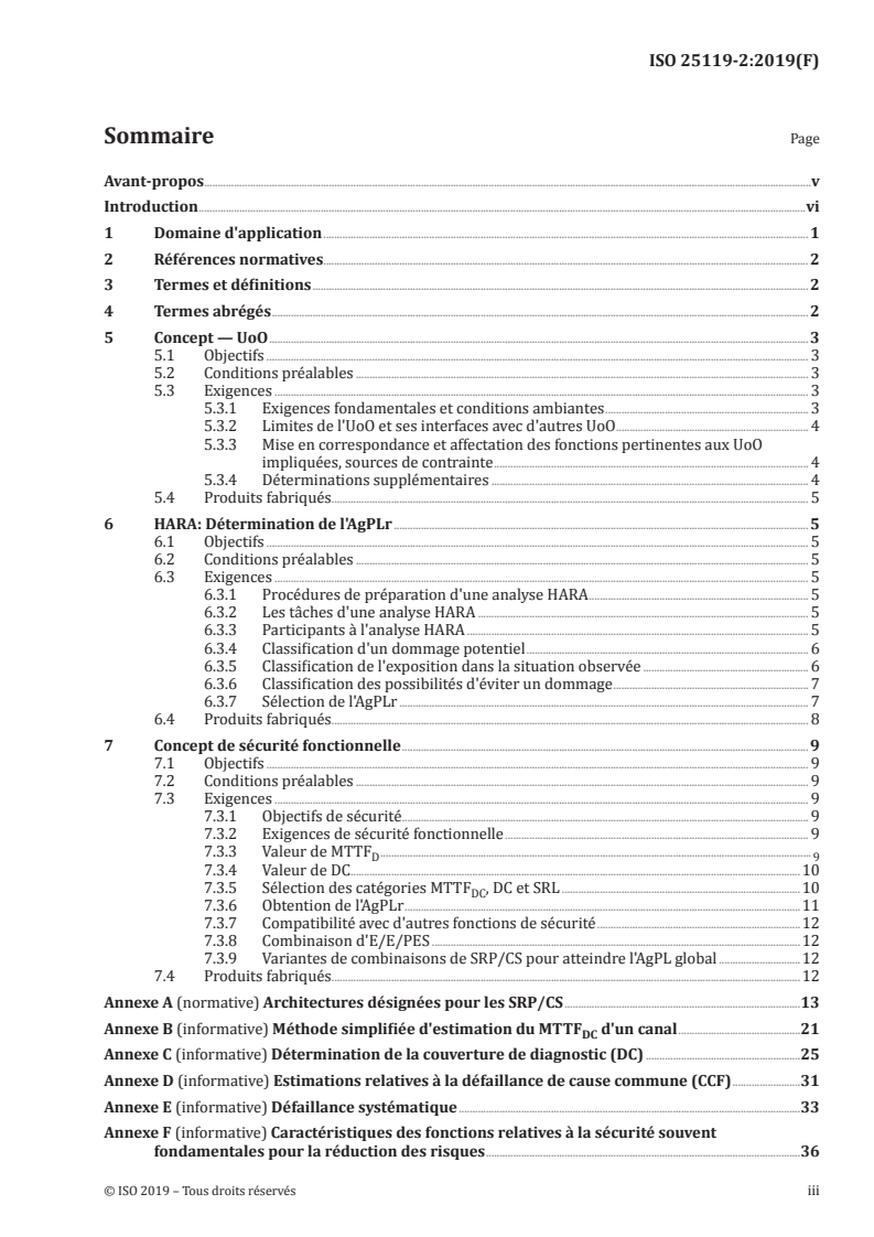 ISO 25119-2:2019 ISO 25119-2:2019 - Tracteurs et matériels agricoles et forestiers — Parties des systèmes de commande relatives à la sécurité — Partie 2: Phase de projet/13/2019 - Page 3 preview