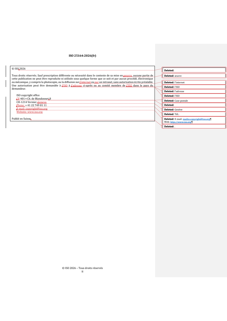ISO 25164:2026 REDLINE ISO 25164:2026 - Revêtements obtenus par dépôt physique en phase vapeur — Dépôt de couches minces de TiAlSiN par pulvérisation cathodique magnétron — Spécification - Page 2 preview