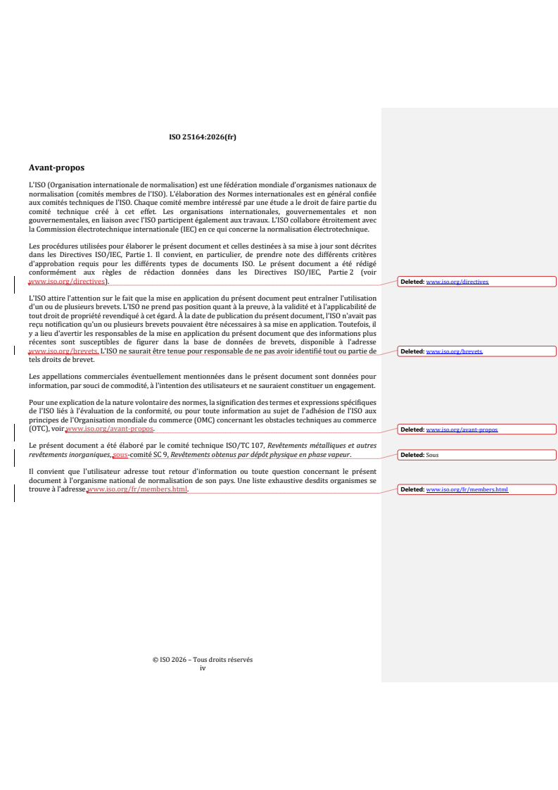 ISO 25164:2026 REDLINE ISO 25164:2026 - Revêtements obtenus par dépôt physique en phase vapeur — Dépôt de couches minces de TiAlSiN par pulvérisation cathodique magnétron — Spécification - Page 4 preview
