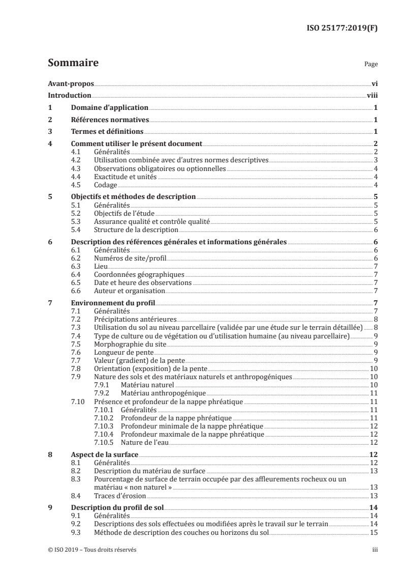 ISO 25177:2019 ISO 25177:2019 - Qualité du sol — Description du sol sur le terrain/19/2019 - Page 3 preview
