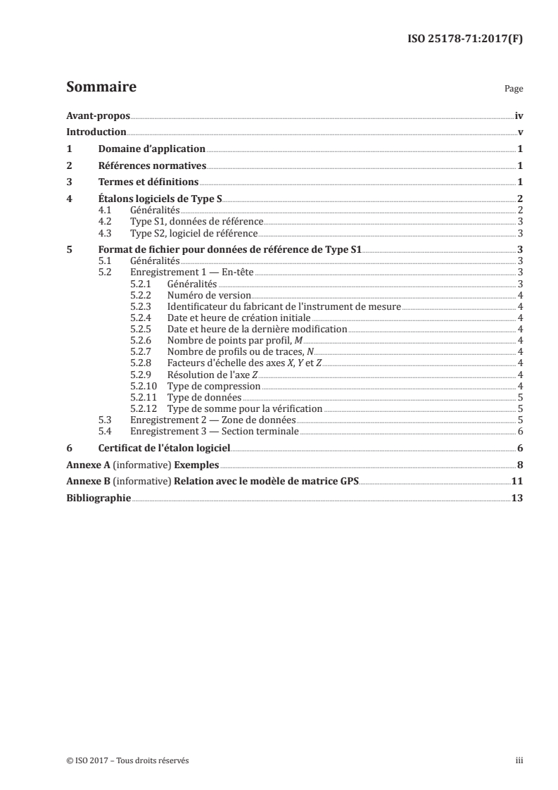ISO 25178-71:2017 ISO 25178-71:2017 - Spécification géométrique des produits (GPS) — État de surface: Surfacique — Partie 71: Étalons logiciels/5/2017 - Page 3 preview
