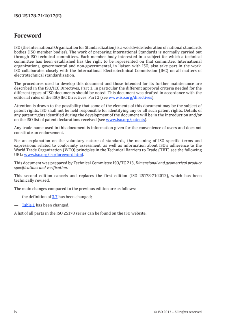 ISO 25178-71:2017 ISO 25178-71:2017 - Geometrical product specifications (GPS) — Surface texture: Areal — Part 71: Software measurement standards/5/2017 - Page 4 preview