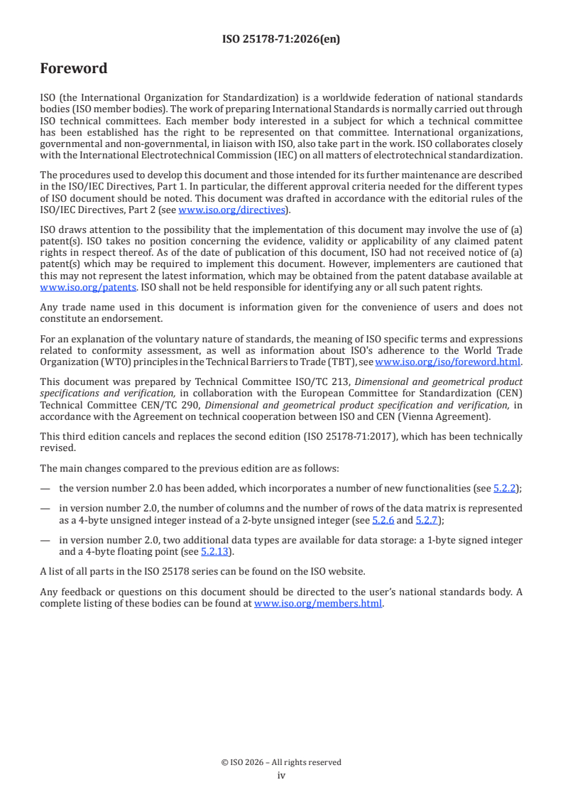 ISO 25178-71:2026 ISO 25178-71:2026 - Geometrical product specifications (GPS) — Surface texture: Areal — Part 71: SDF file format - Page 4 preview