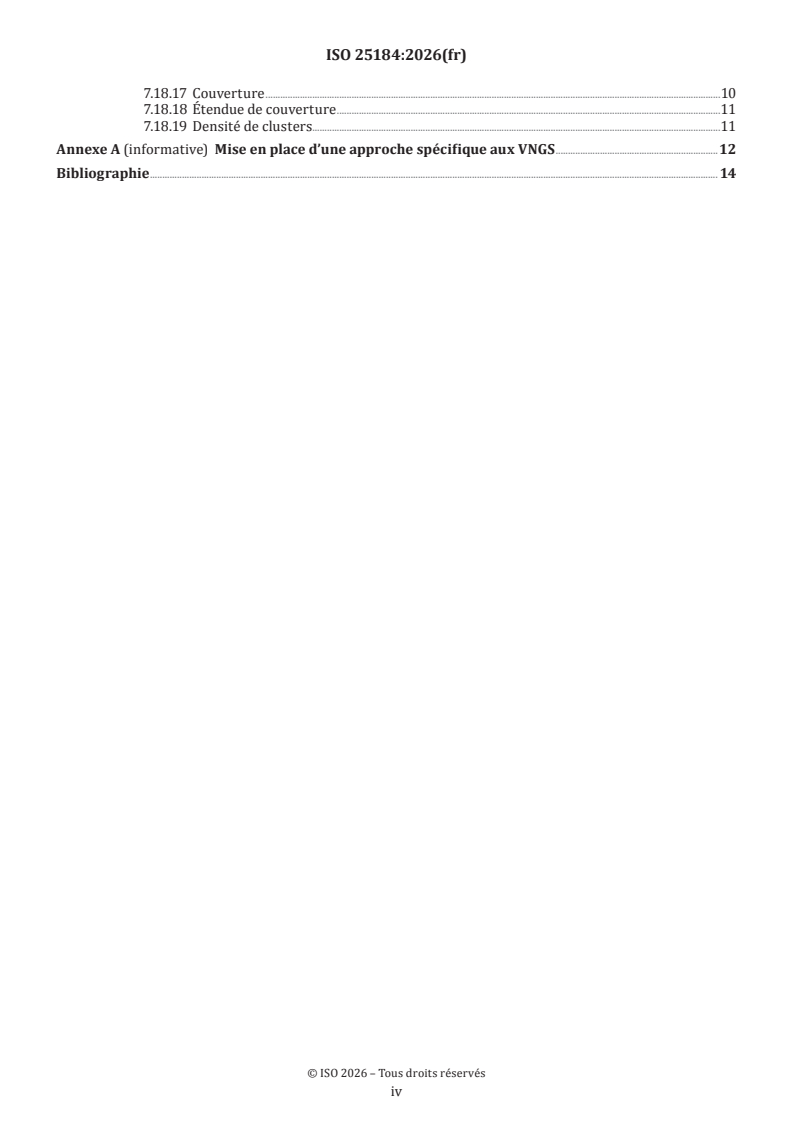 ISO 25184:2026 ISO 25184:2026 - Analyse des biomarqueurs moléculaires — Séquençage nucléotidique — Séquences vérifiées de nouvelle génération (VNGS) - Page 4 preview