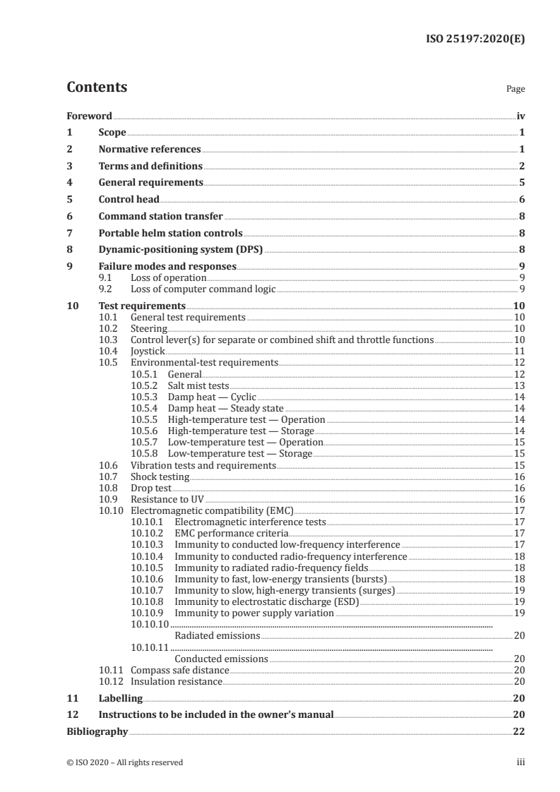 ISO 25197:2020 ISO 25197:2020 - Small craft — Electrical/electronic control systems for steering, shift and throttle/6/2020 - Page 3 preview