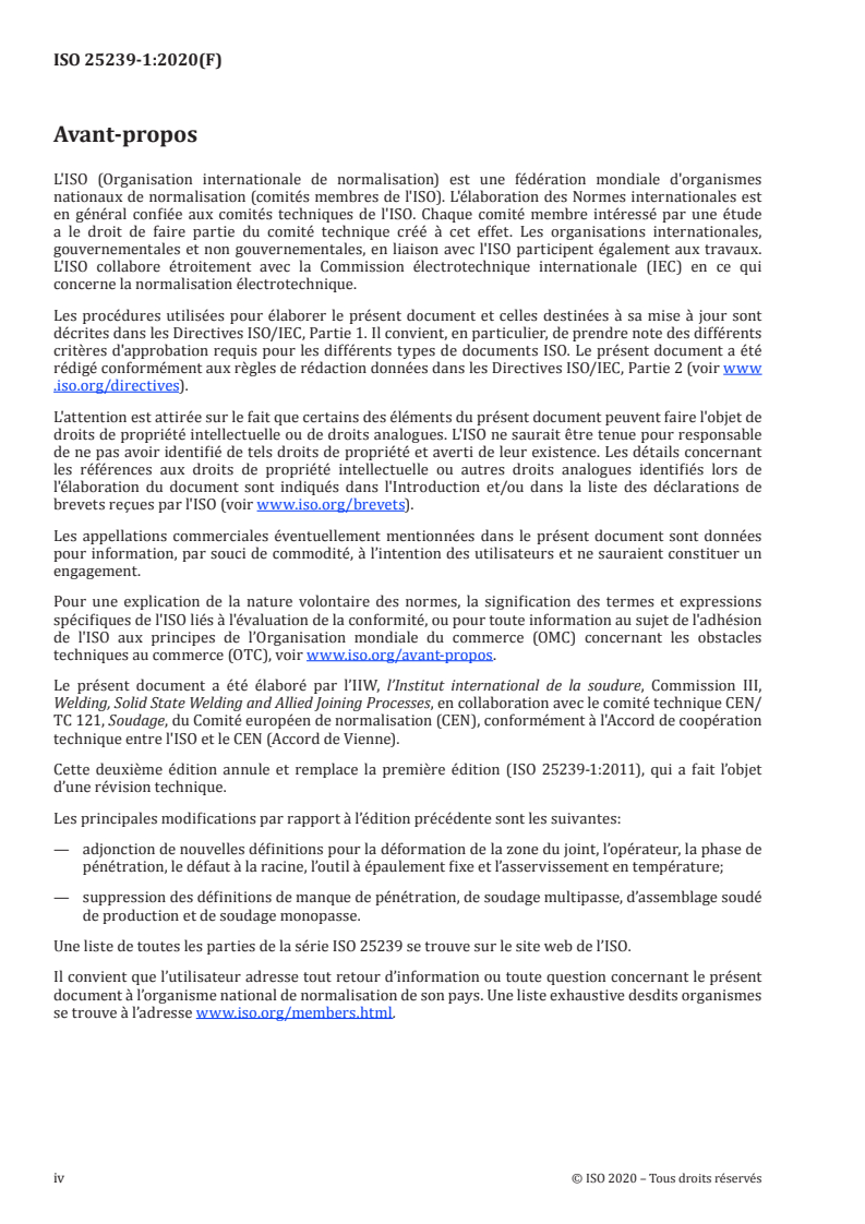 ISO 25239-1:2020 ISO 25239-1:2020 - Soudage par friction-malaxage — Aluminium — Partie 1: Vocabulaire/1/2020 - Page 4 preview