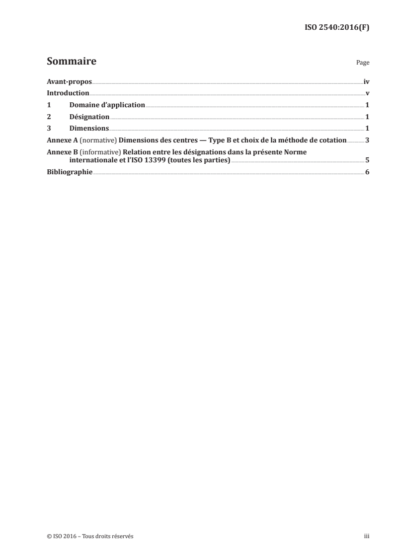 ISO 2540:2016 ISO 2540:2016 - Forets à centrer pour centres avec chanfrein de protection — Type B/24/2016 - Page 3 preview