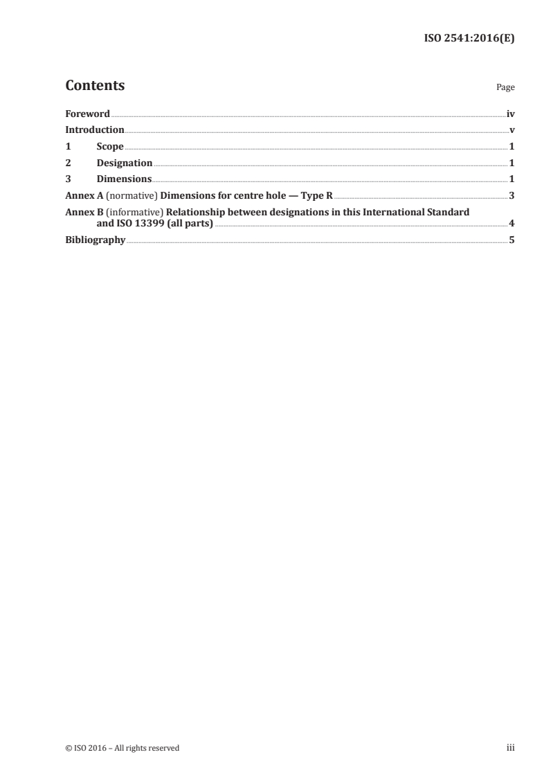ISO 2541:2016 ISO 2541:2016 - Centre drills for centre holes with radius form — Type R/24/2016 - Page 3 preview