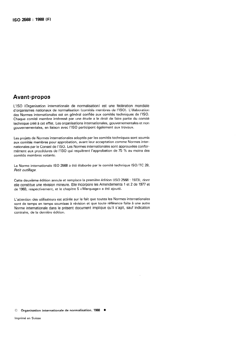 ISO 2568:1988 ISO 2568:1988 - Filières rondes de filetage, à main et à machine, et porte-filière à main/24/1988 - Page 2 preview