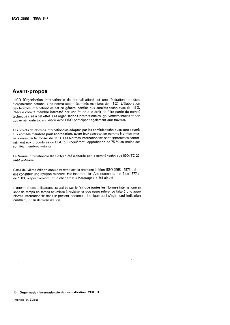 ISO 2568:1988 ISO 2568:1988 - Filières rondes de filetage, à main et à machine, et porte-filière à main/24/1988 - Page 2 preview