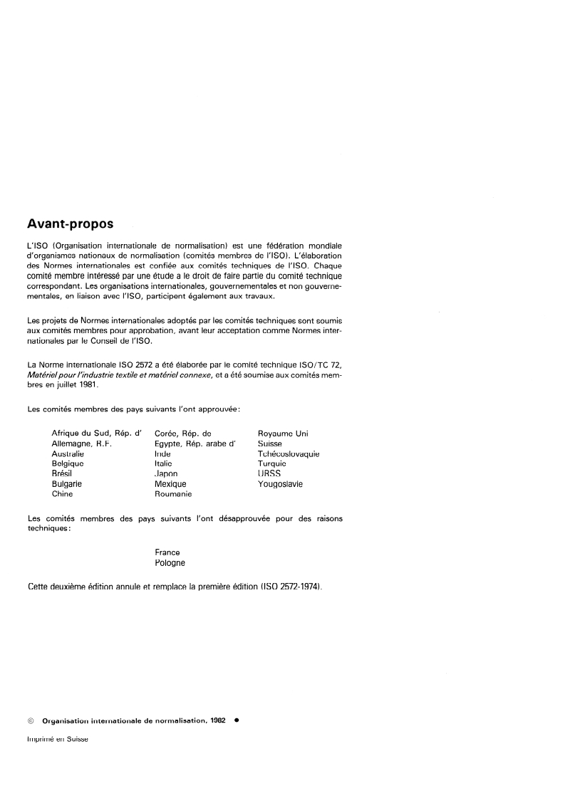 ISO 2572:1982 ISO 2572:1982 - Matériel pour l'industrie textile — Jauges pour cardes/1/1982 - Page 2 preview