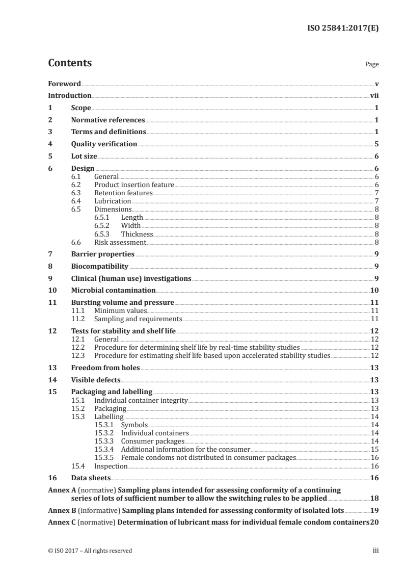 ISO 25841:2017 ISO 25841:2017 - Female condoms — Requirements and test methods/14/2017 - Page 3 preview