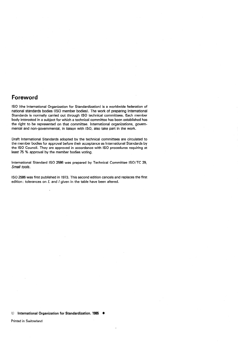 ISO 2586:1985 ISO 2586:1985 - Shell end mills with plain bore and tenon drive — Metric series/22/1985 - Page 2 preview