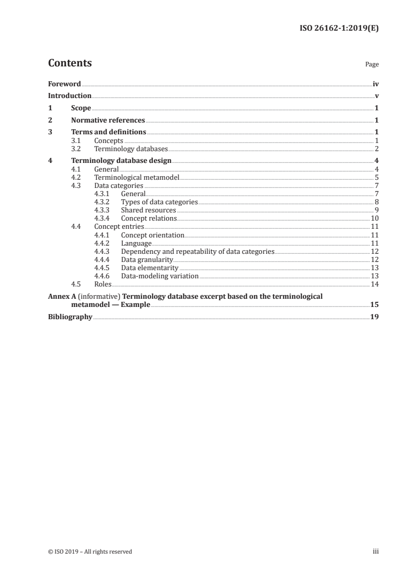 SIST ISO 26162-1:2021 ISO 26162-1:2019 - Management of terminology resources — Terminology databases — Part 1: Design/12/2019 - Page 3 preview