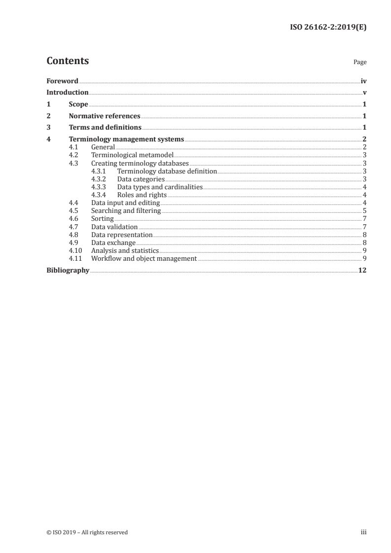 ISO 26162-2:2019 ISO 26162-2:2019 - Management of terminology resources — Terminology databases — Part 2: Software/12/2019 - Page 3 preview