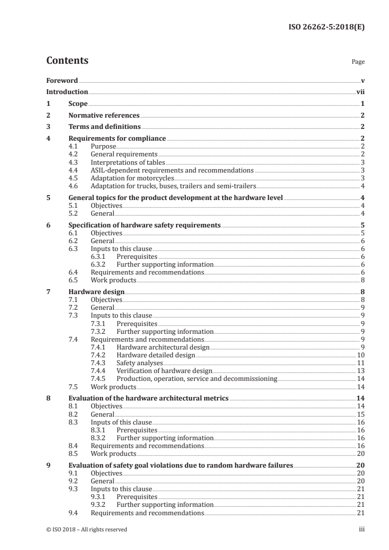 ISO 26262-5:2018 ISO 26262-5:2018 - Road vehicles — Functional safety — Part 5: Product development at the hardware level/17/2018 - Page 3 preview