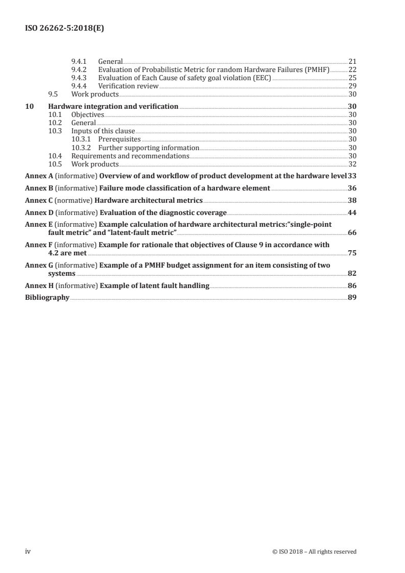 ISO 26262-5:2018 ISO 26262-5:2018 - Road vehicles — Functional safety — Part 5: Product development at the hardware level/17/2018 - Page 4 preview