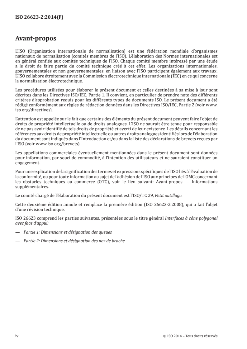ISO 26623-2:2014 ISO 26623-2:2014 - Interfaces à cône polygonal avec face d'appui — Partie 2: Dimensions et désignation des nez de broche/21/2014 - Page 4 preview