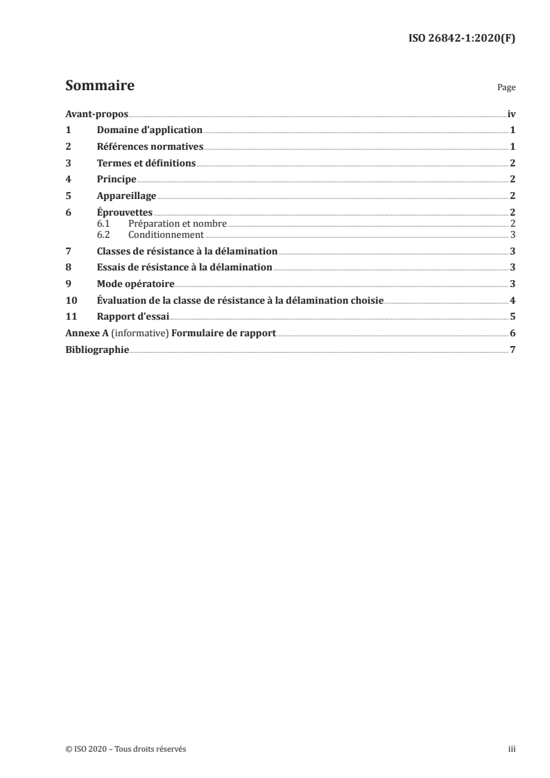 ISO 26842-1:2020 ISO 26842-1:2020 - Adhésifs — Méthodes d’essai pour la sélection et l’évaluation des adhésifs destinés aux produits en bois utilisés à l’intérieur — Partie 1: Résistance à la délamination dans des environnements non sévères/15/2020 - Page 3 preview