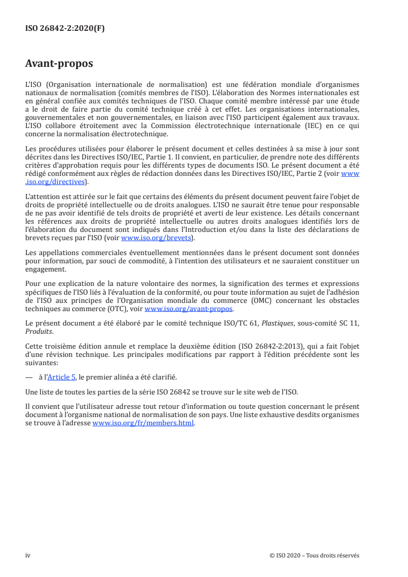 ISO 26842-2:2020 ISO 26842-2:2020 - Adhésifs — Méthodes d’essai pour la sélection et l’évaluation des adhésifs destinés aux produits en bois utilisés à l’intérieur — Partie 2: Résistance à la délamination dans des environnements sévères/15/2020 - Page 4 preview
