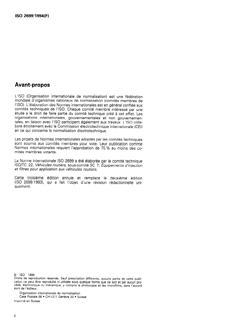ISO 2699:1994 ISO 2699:1994 - Moteurs diesels — Porte-injecteurs de combustible complets de taille "S", à fixation par bride — Types 2, 3, 4, 5 et 6/7/1994 - Page 2 preview