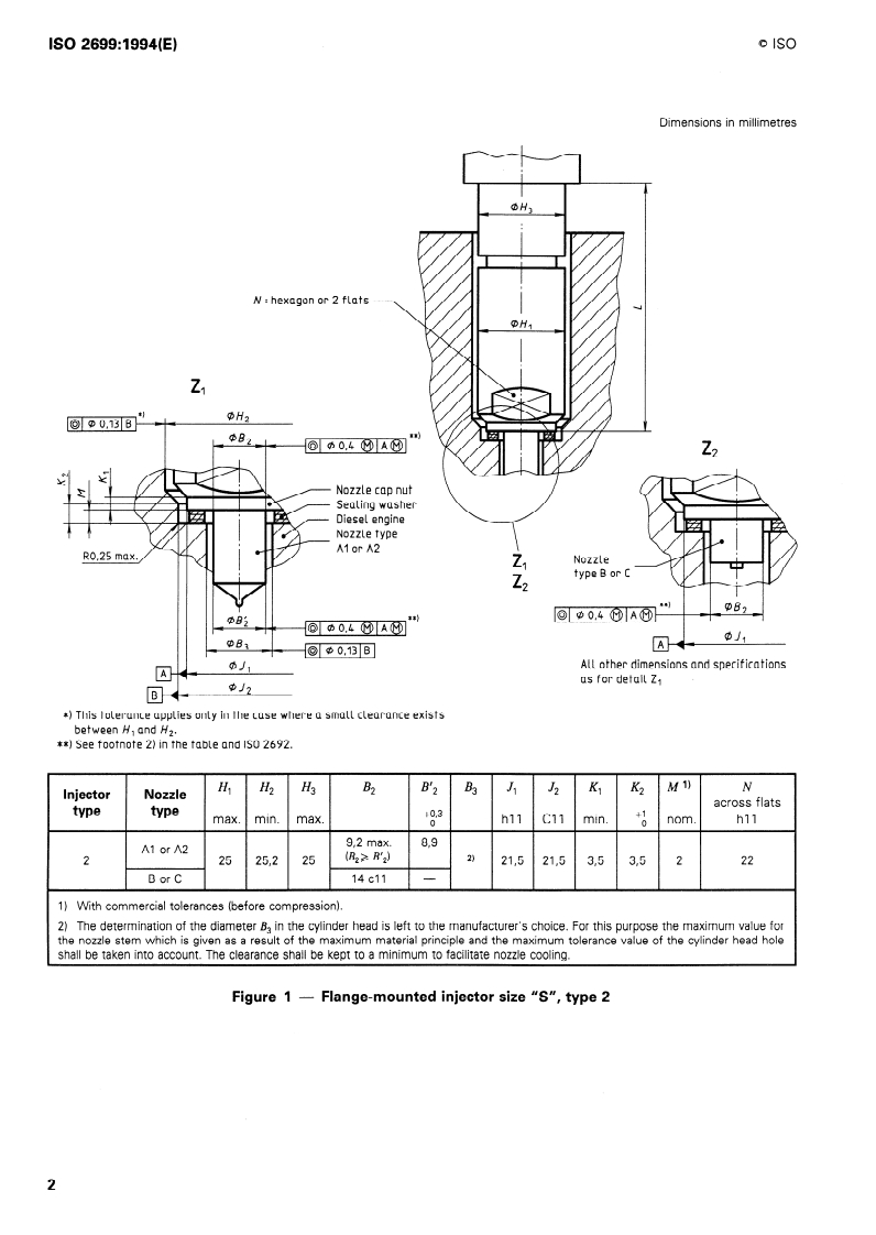ISO 2699:1994 ISO 2699:1994 - Diesel engines — Flange-mounted fuel injectors, size "S" — Types 2, 3, 4, 5 and 6/7/1994 - Page 4 preview