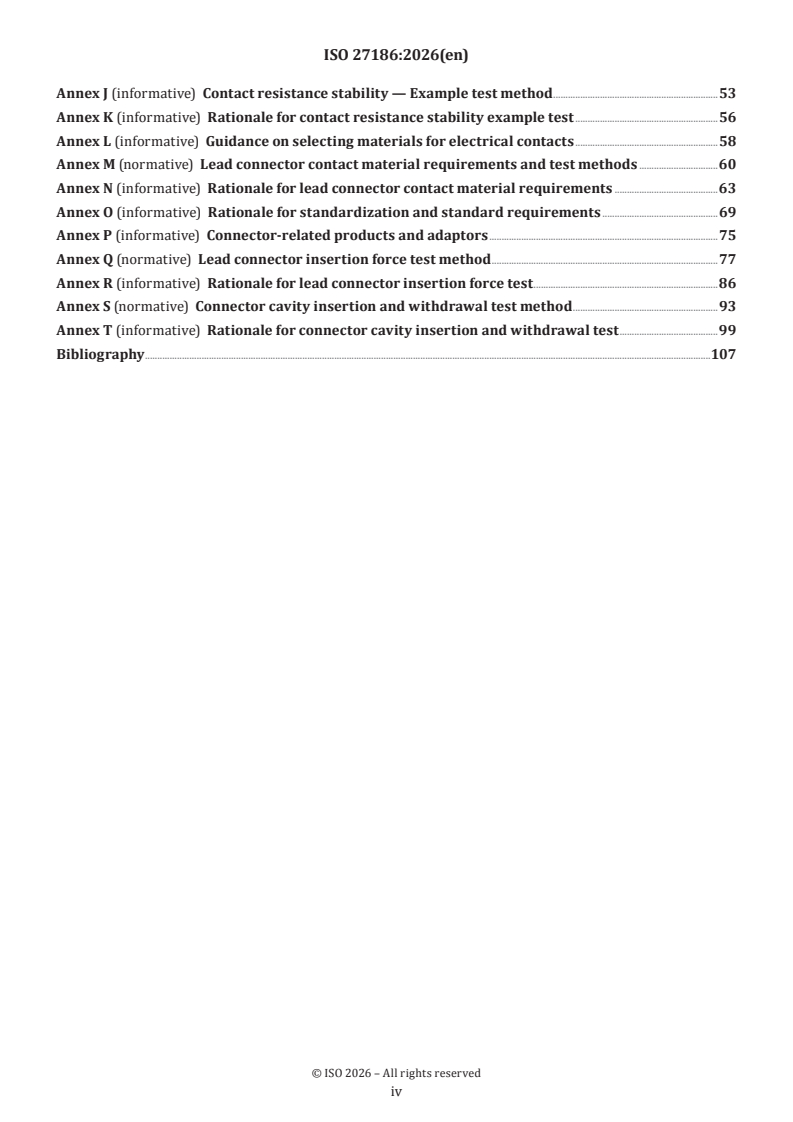 ISO 27186:2026 ISO 27186:2026 - Active implantable medical devices — Four-pole connector system for implantable cardiac rhythm management devices — Dimensional and test requirements - Page 4 preview