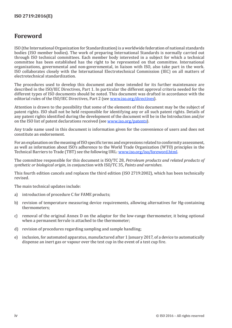 ISO 2719:2016 ISO 2719:2016 - Determination of flash point — Pensky-Martens closed cup method/16/2016 - Page 4 preview