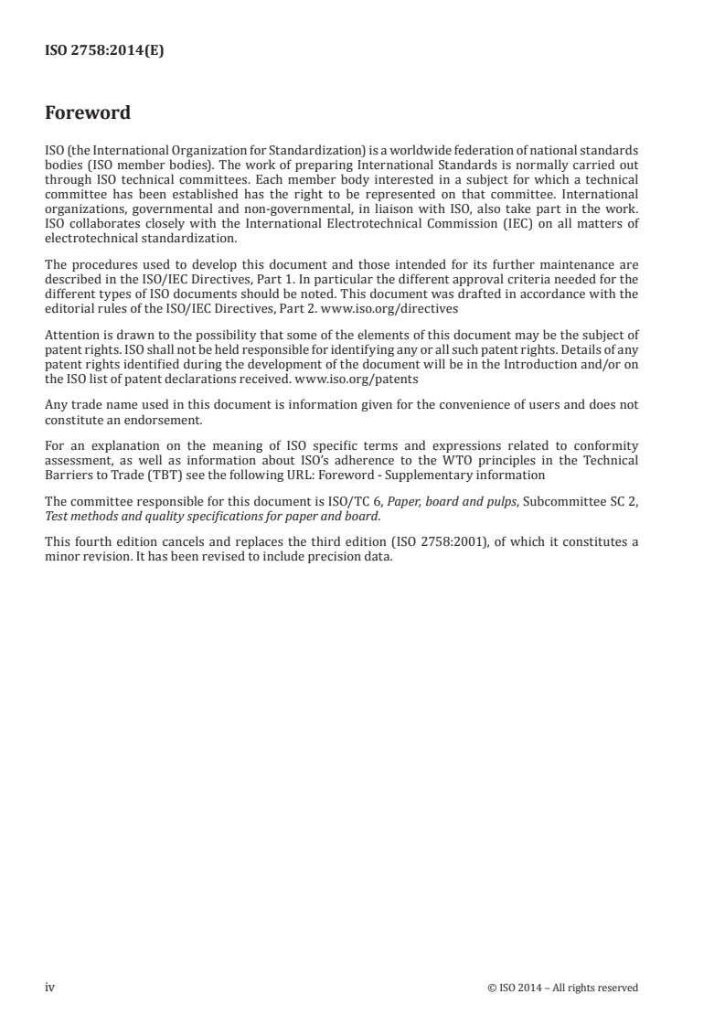 ISO 2758:2014 ISO 2758:2014 - Paper — Determination of bursting strength/14/2014 - Page 4 preview