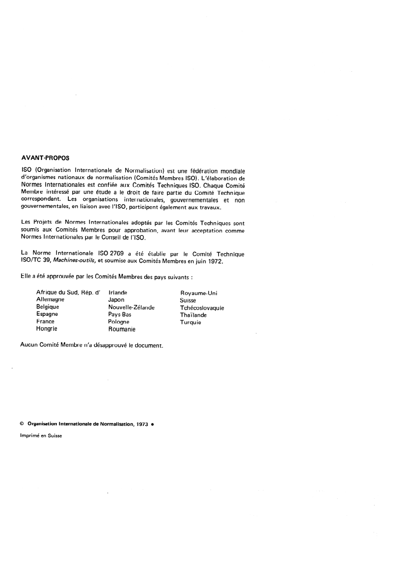 ISO 2769:1973 ISO 2769:1973 - Éléments standard pour la construction des machines-outils — Bâtis latéraux pour tables de déplacement rectiligne/1/1973 - Page 2 preview