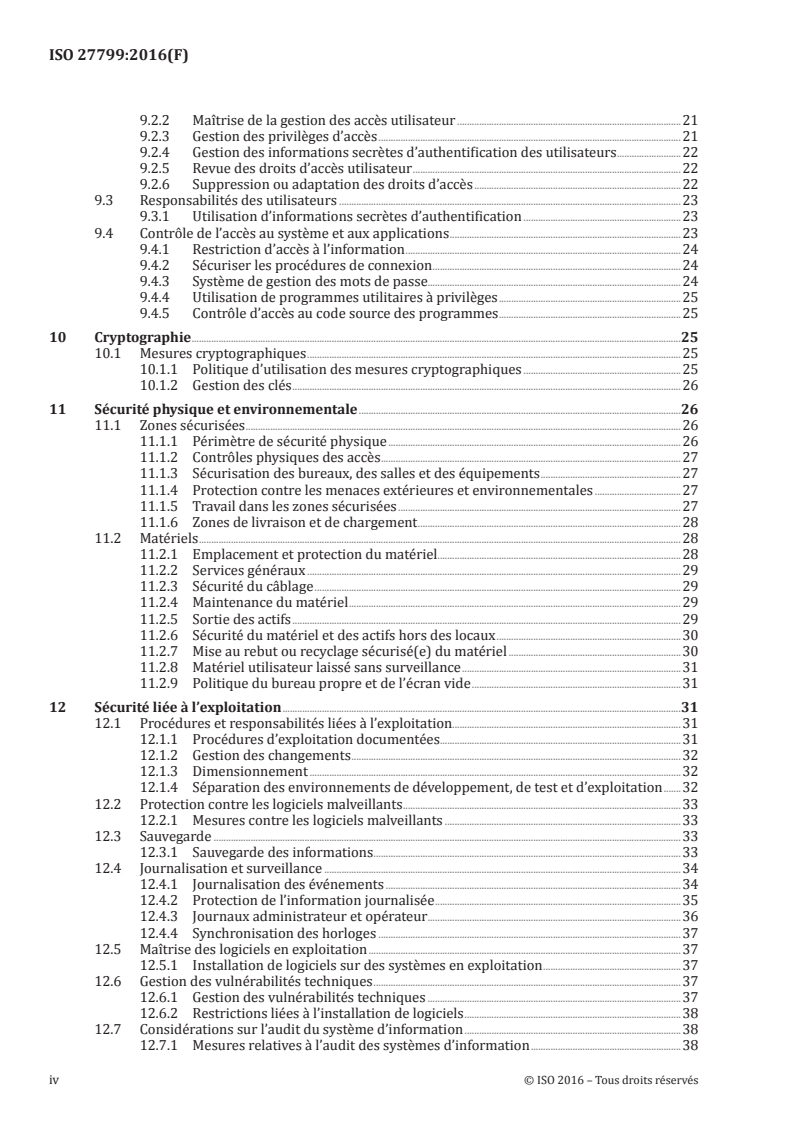 ISO 27799:2016 ISO 27799:2016 - Informatique de santé — Management de la sécurité de l'information relative à la santé en utilisant l'ISO/IEC 27002/1/2016 - Page 4 preview