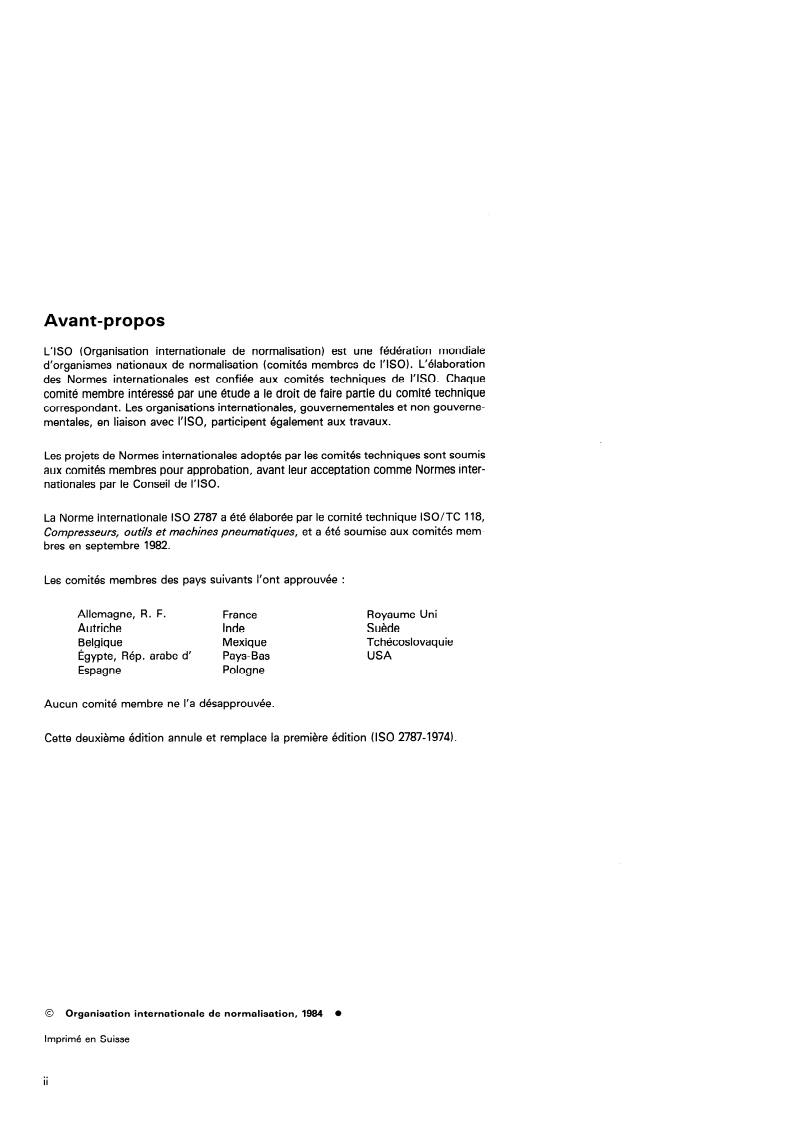 ISO 2787:1984 ISO 2787:1984 - Machines pneumatiques rotatives, percutantes et roto-percutantes — Essais de fonctionnement/1/1984 - Page 2 preview