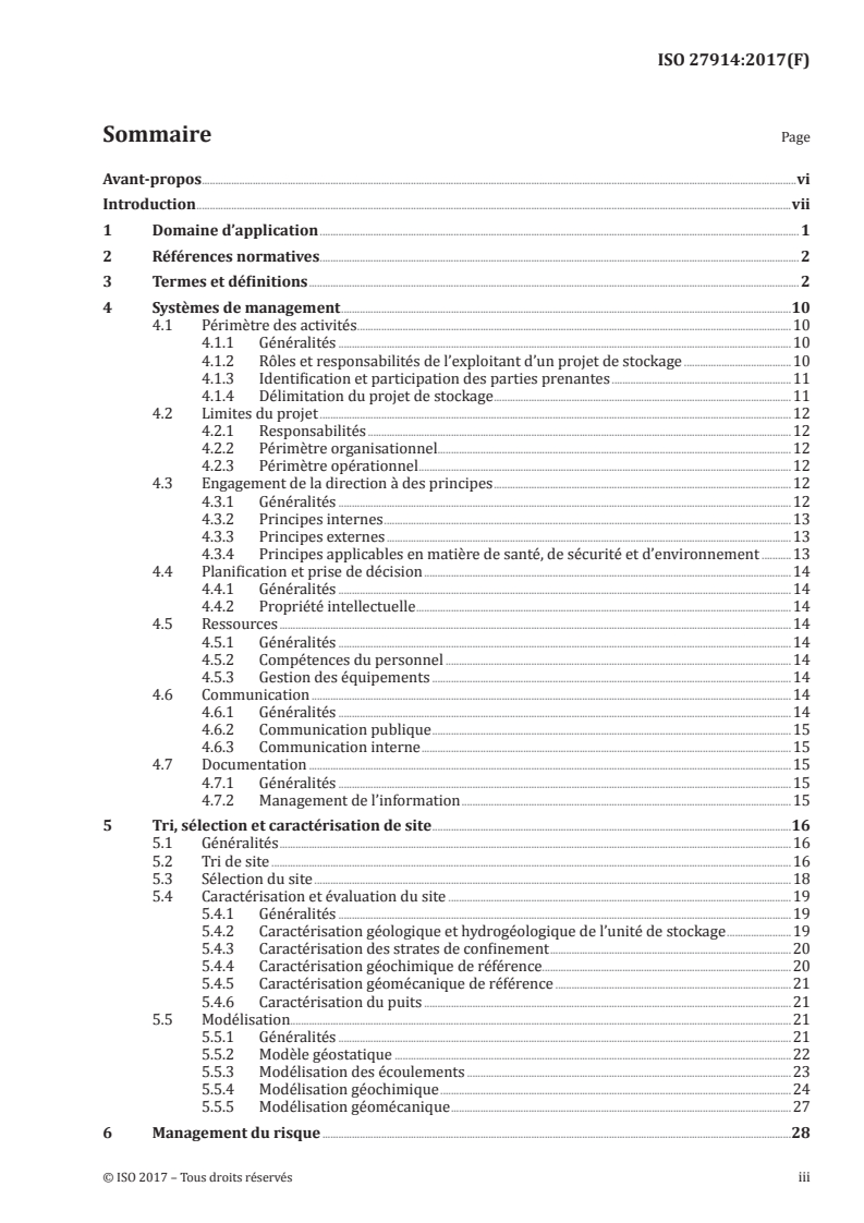ISO 27914:2017 ISO 27914:2017 - Capture, transport et stockage géologique du dioxyde de carbone — Stockage géologique/28/2018 - Page 3 preview