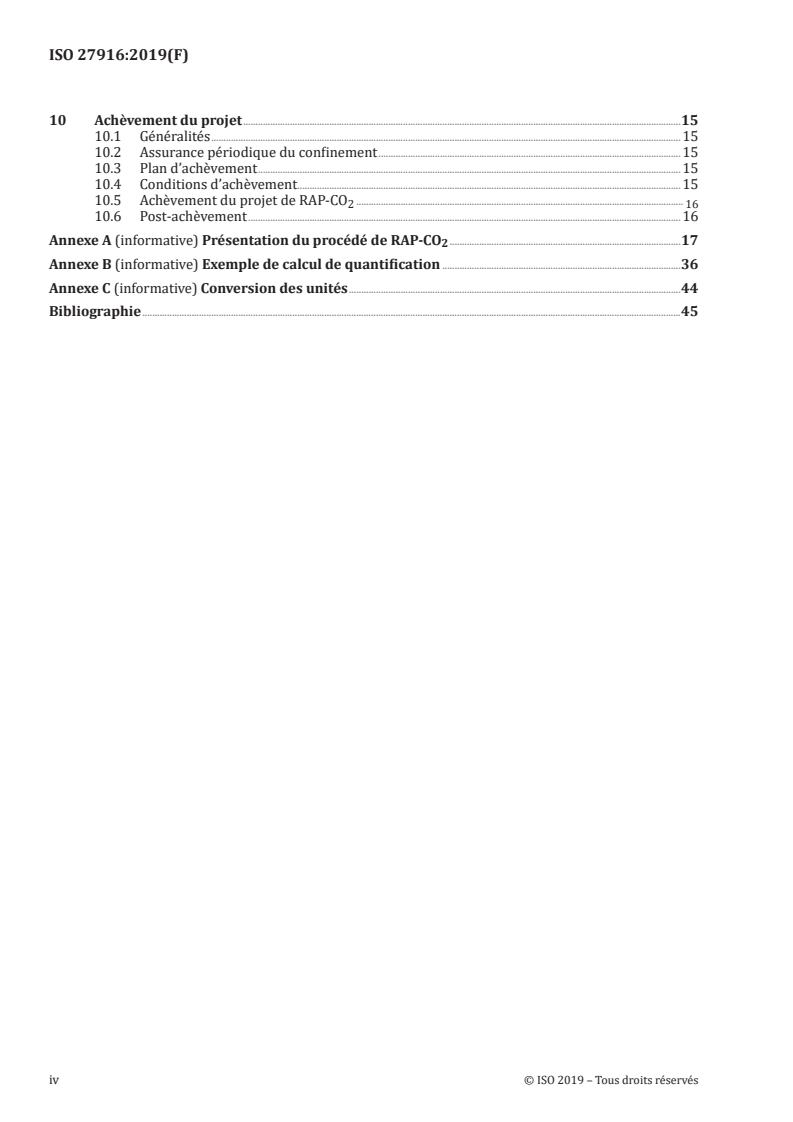 ISO 27916:2019 ISO 27916:2019 - Captage, transport et stockage géologique du dioxyde de carbone — Stockage du dioxyde de carbone au moyen de la récupération assistée du pétrole (RAP-CO2)/30/2019 - Page 4 preview