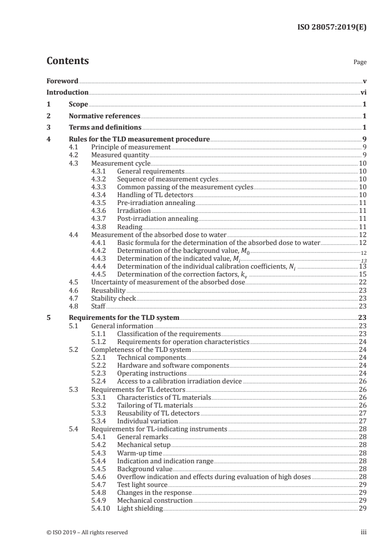 ISO 28057:2019 ISO 28057:2019 - Clinical dosimetry — Dosimetry with solid thermoluminescence detectors for photon and electron radiations in radiotherapy/27/2019 - Page 3 preview