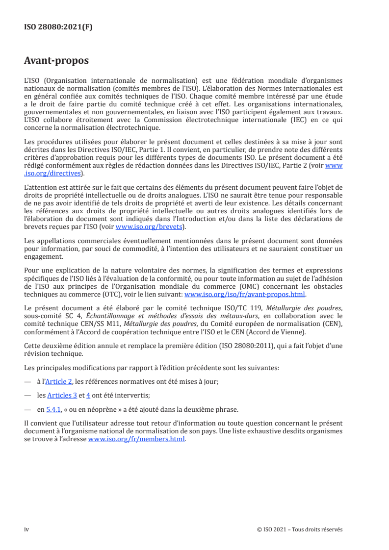 ISO 28080:2021 ISO 28080:2021 - Métaux-durs — Essais d’abrasion des métaux-durs/10/2021 - Page 4 preview