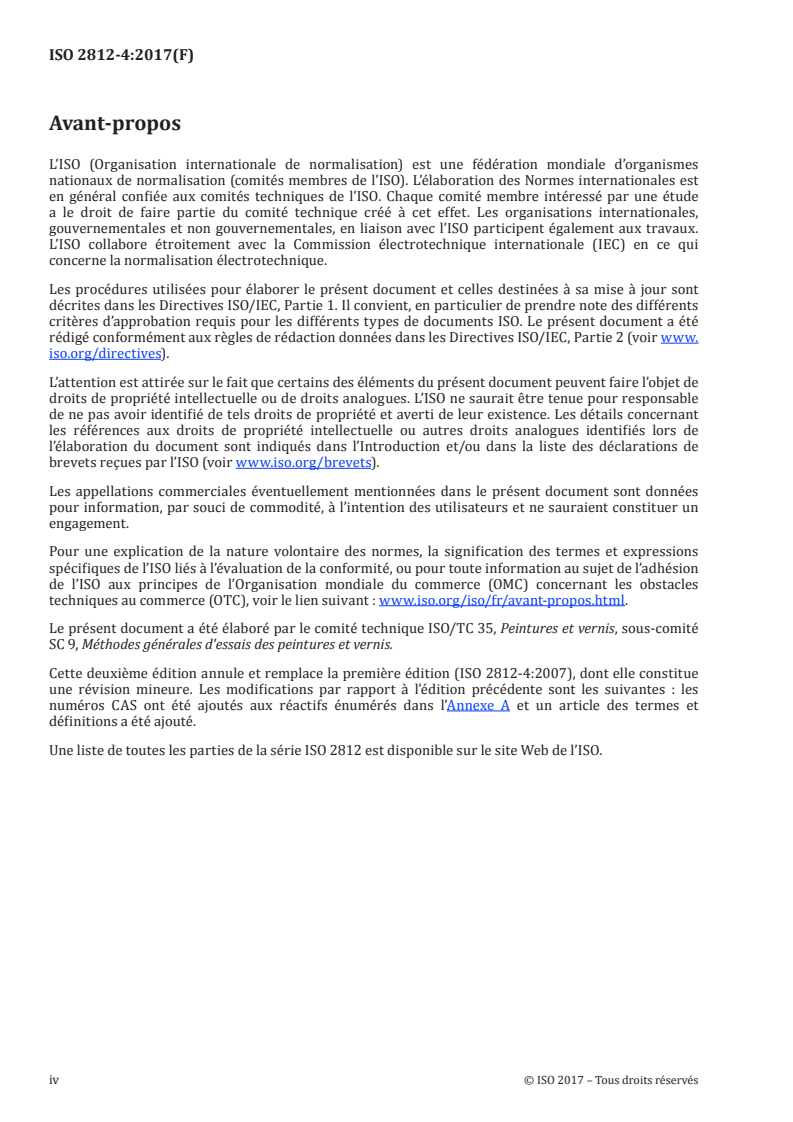 ISO 2812-4:2017 ISO 2812-4:2017 - Peintures et vernis — Détermination de la résistance aux liquides — Partie 4: Méthodes à la tache/10/2017 - Page 4 preview