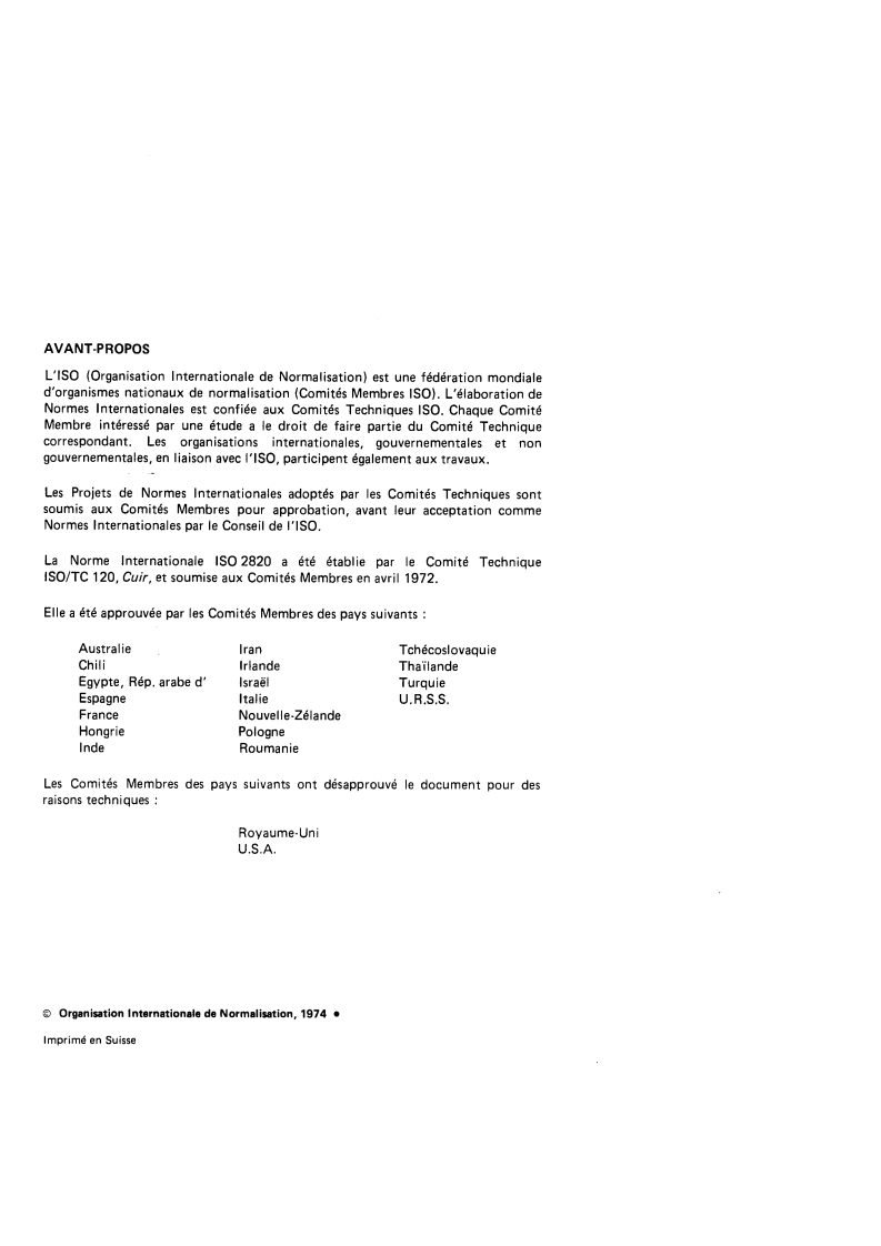 ISO 2820:1974 ISO 2820:1974 - Cuir — Peaux brutes de bovidés et d'équidés — Mode de présentation/1/1974 - Page 2 preview