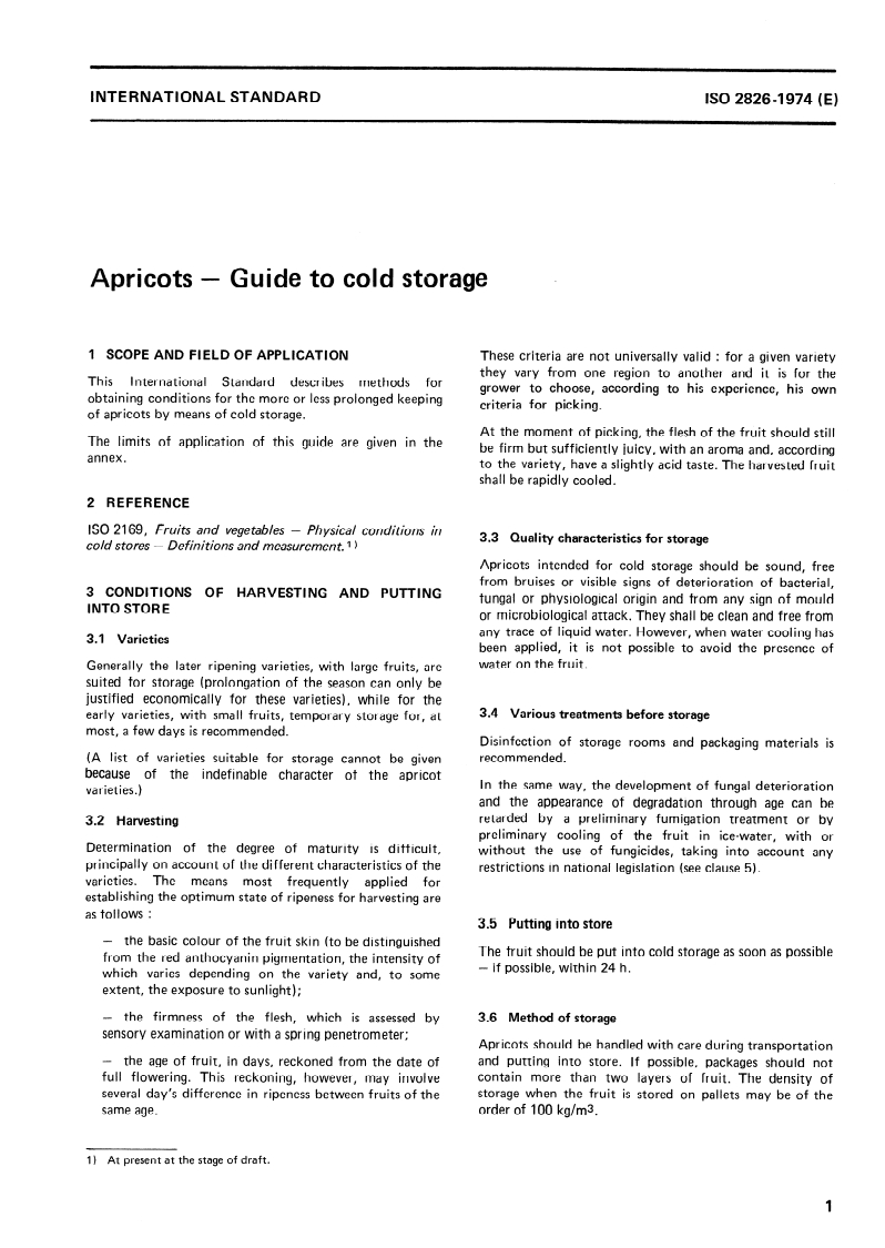 SIST ISO 2826:1996 ISO 2826:1974 - Apricots — Guide to cold storage/1/1974 - Page 3 preview