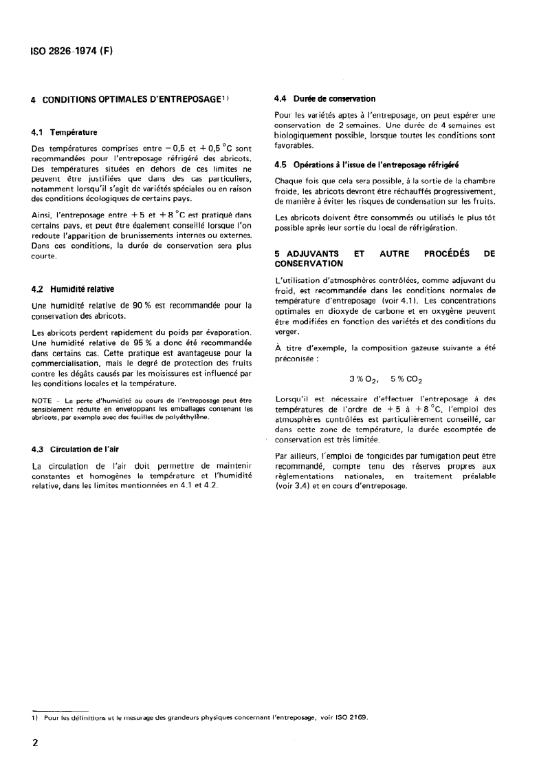 SIST ISO 2826:1996 ISO 2826:1974 - Abricots — Guide pour l'entreposage réfrigéré/1/1974 - Page 4 preview