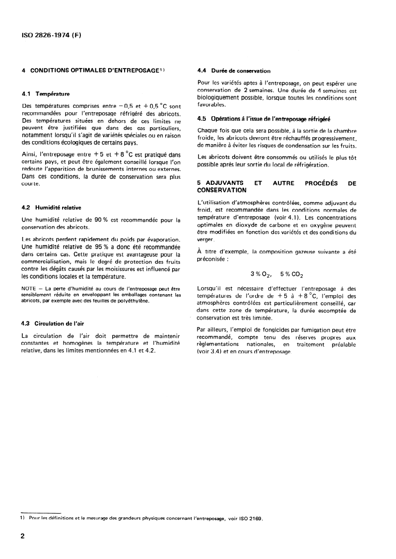 SIST ISO 2826:1996 ISO 2826:1974 - Abricots — Guide pour l'entreposage réfrigéré/1/1974 - Page 4 preview