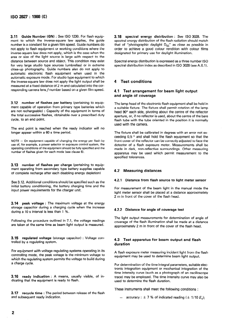 SIST ISO 2827:2011 ISO 2827:1988 - Photography — Electronic flash equipment — Determination of light output and performance/18/1988 - Page 4 preview