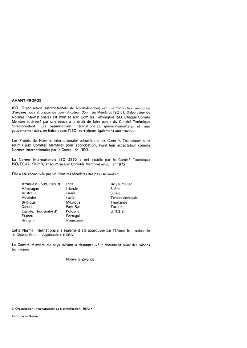 ISO 2830:1973 ISO 2830:1973 - Cryolithe, naturelle et artificielle — Dosage de l'aluminium — Méthode par absorption atomique/1/1973 - Page 2 preview