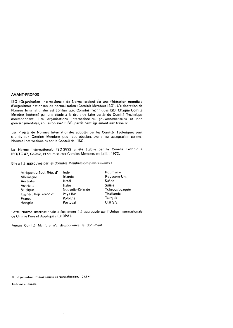 ISO 2832:1973 ISO 2832:1973 - Fluorure de sodium à usage industriel — Détermination de l'humidité/1/1973 - Page 2 preview
